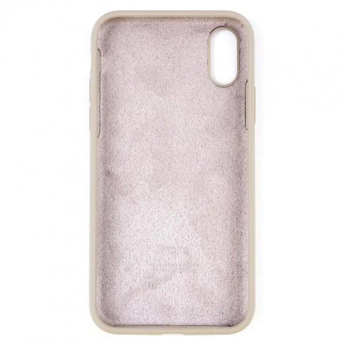 Оригинальный силиконовый чехол для iPhone X/Xs Темно Бежевый FULL-3