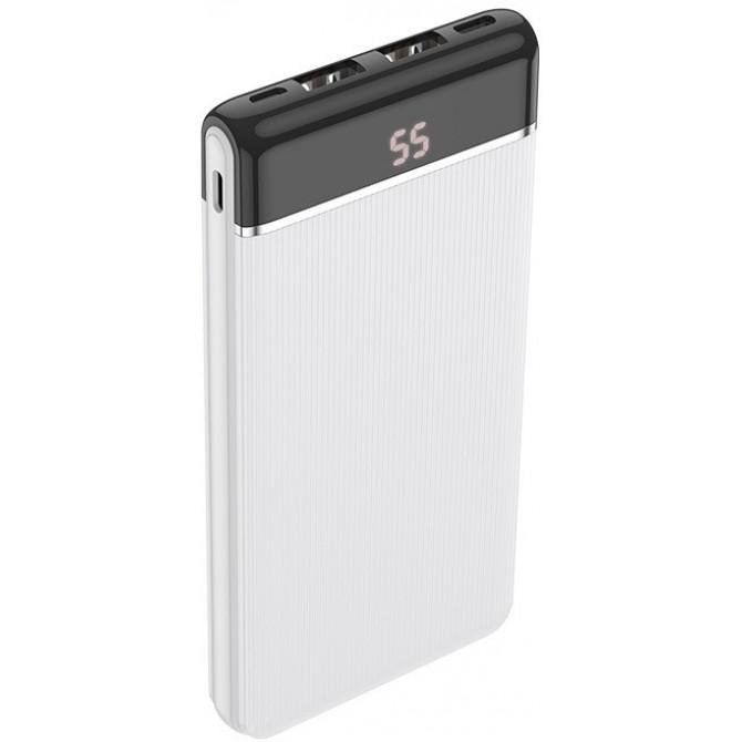 Повербанк Hoco J59 Famous Micro+iPhone+Type-C/LCD (10000mAh) White-1