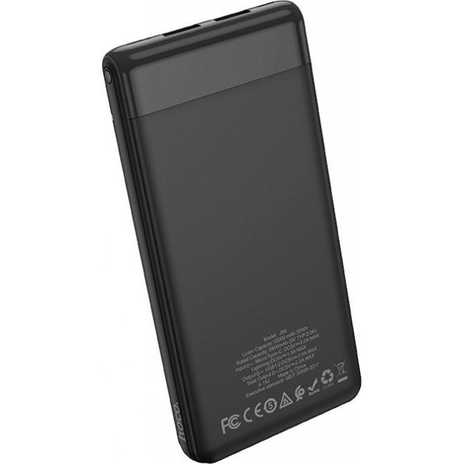 Повербанк Hoco J59 Famous Micro+iPhone+Type-C/LCD (10000mAh) Black-3