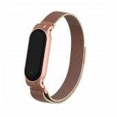 Ремешок для Xiaomi Band 5/6 milanese design Розовое Золото