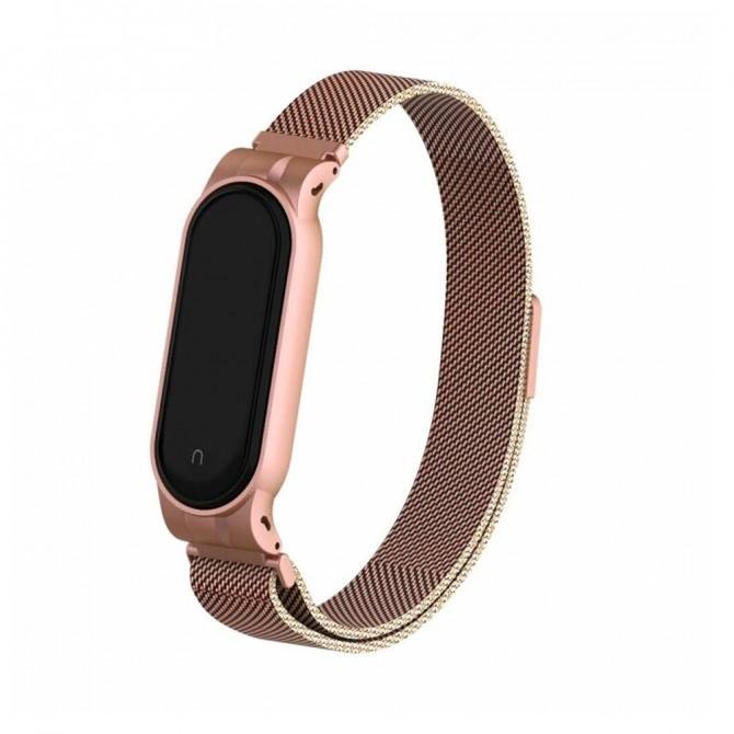 Ремешок для Xiaomi Band 5/6 milanese design Розовое Золото