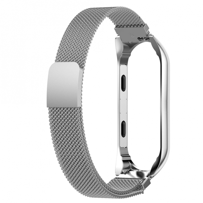 Ремешок для Xiaomi Band 5/6 milanese design Silver-1
