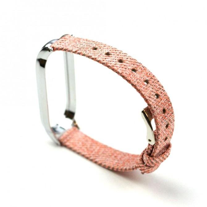 Ремешок для Xiaomi Band 5/6 Cloth design Pink-2