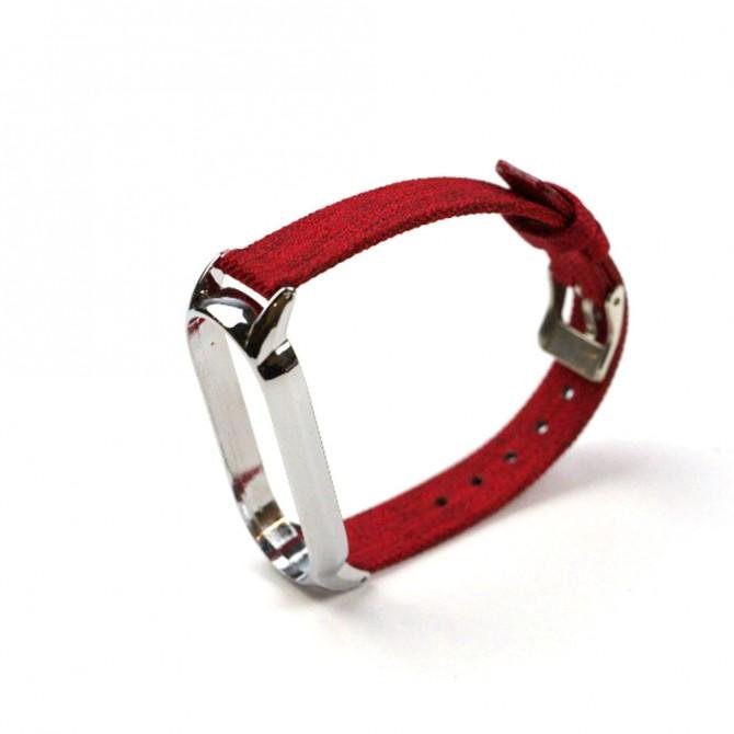 Ремінець для Xiaomi Band 5/6 Cloth design Wine Red