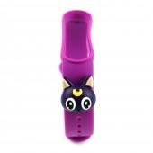 Ремешок для Xiaomi Mi Band 5/6 (Silicon) Cartoon Face series Luna Cat Purple (#2)