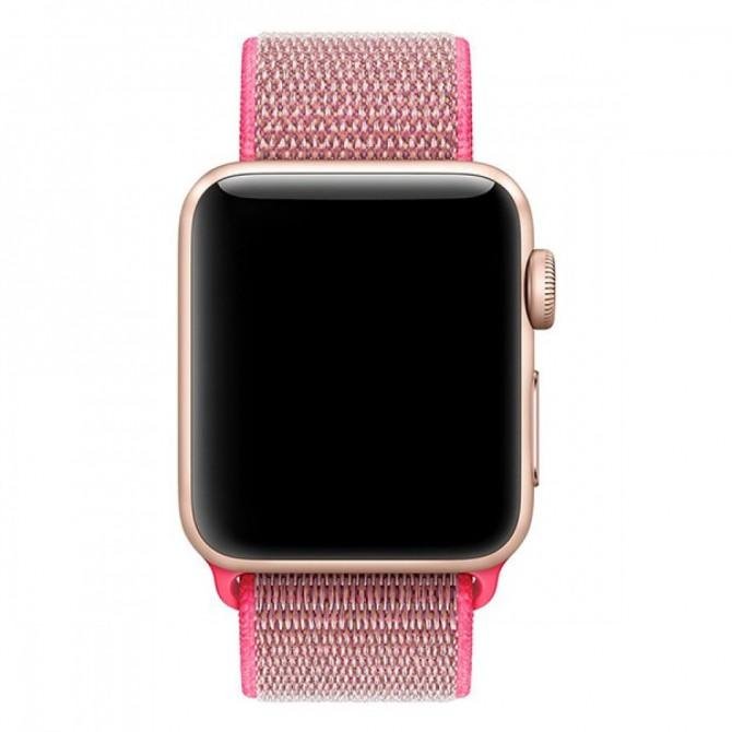 Ремінець для Apple Watch 38/40mm Nylon Sport Loop Pink-1