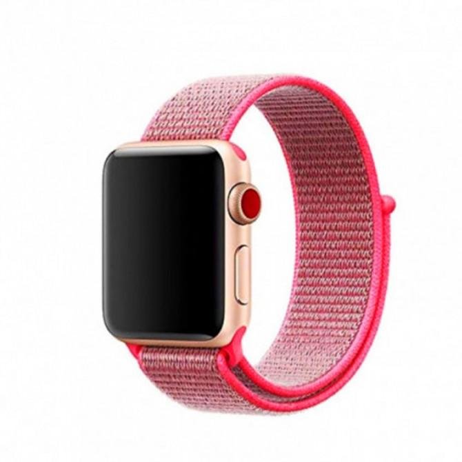 Ремешок для Apple Watch 42/44mm Nylon Sport Loop Pink