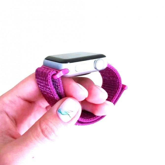 Ремешок для Apple Watch 42/44mm Nylon Sport Loop Hot Pink-2