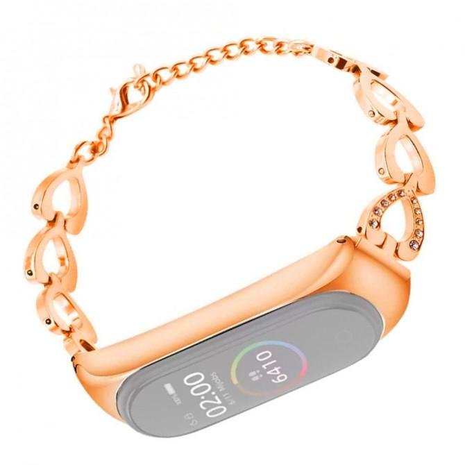 Ремінець для Xiaomi Band 3/4 Heart design Рожеве Золото-1