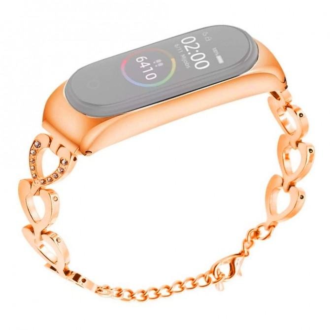 Ремінець для Xiaomi Band 3/4 Heart design Рожеве Золото-2