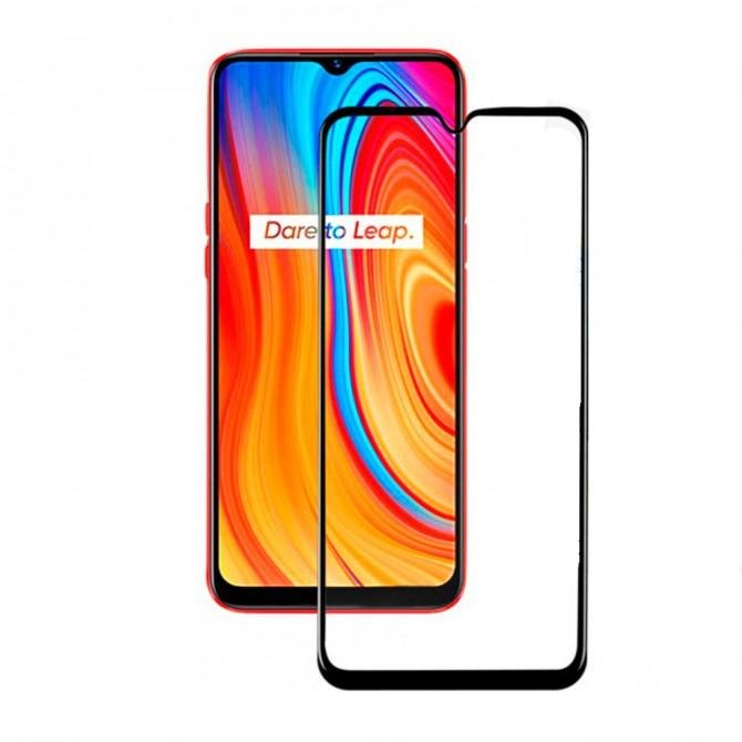 Защитное стекло для Realme C3 Full Glue (0.3 мм, 2.5D, чёрное)