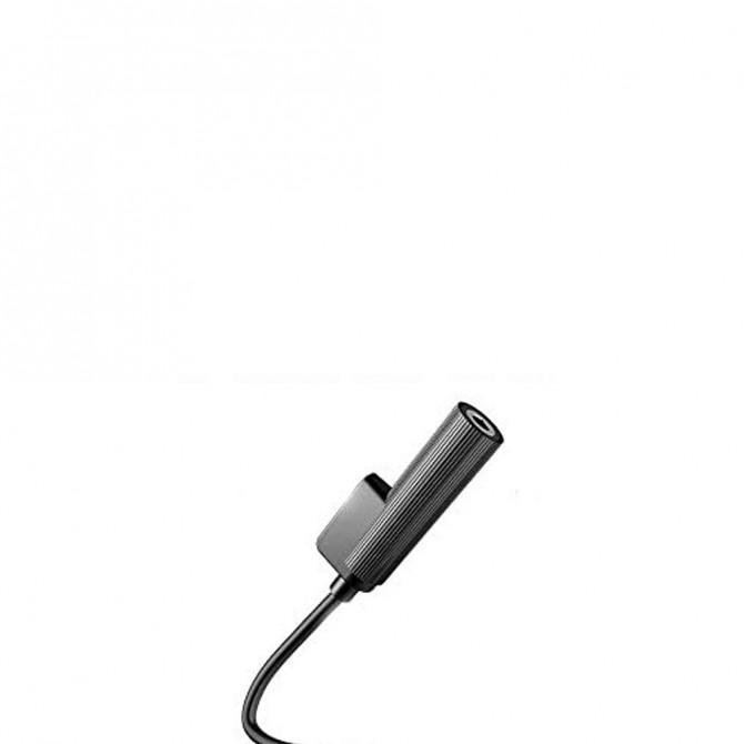 Переходник Rock L-shape Type-C Metal Charge& Audio 2 in 1 Черный-1