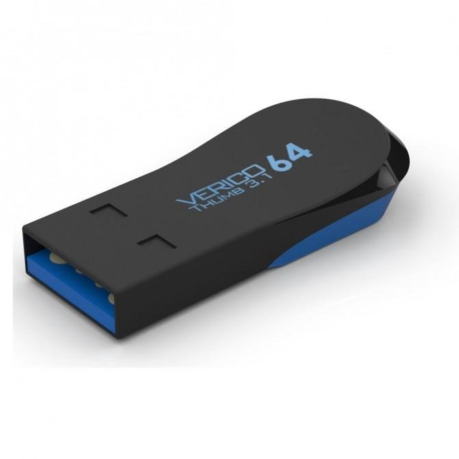 Флеш память Verico 64Gb Thumb Черный/Синий-1