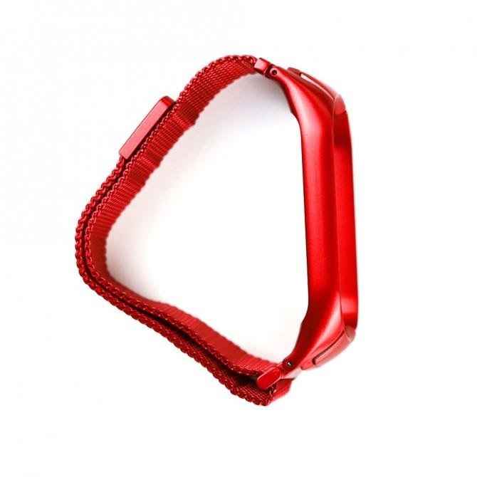 Ремешок для Xiaomi Band 3/4 milanese design red-2