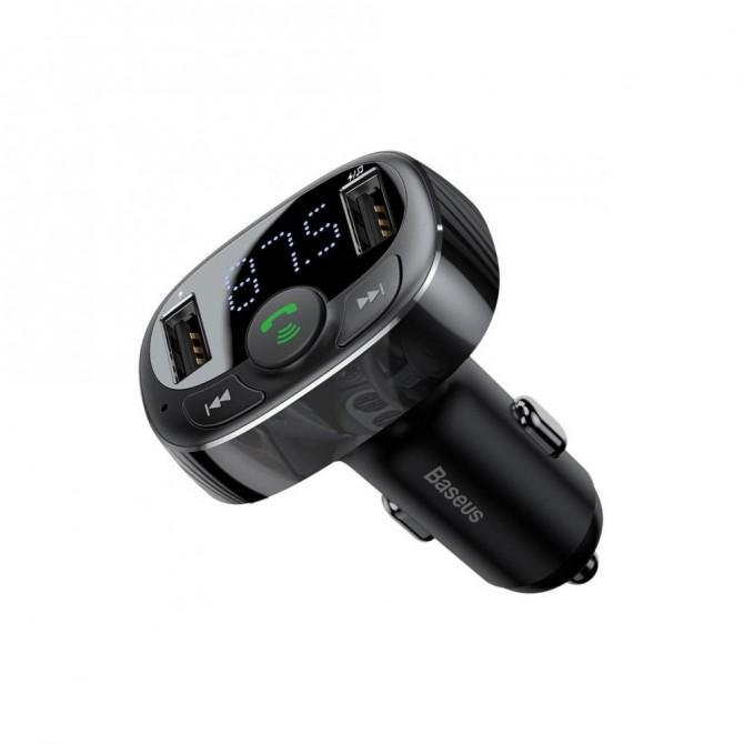 ФМ-модулятор Baseus T-Typed Bluetooth MP3/Charger with Car Holder (CCTM-01) Black-2