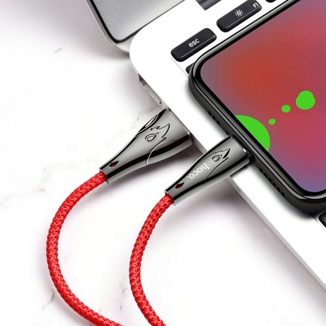 Магнитный кабель Hoco U75 Blaze Type-C Красный 1.2m-2