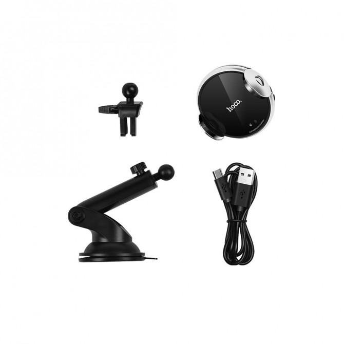 Автодержатель Hoco CA48 + Беспроводная зарядка Черный-2