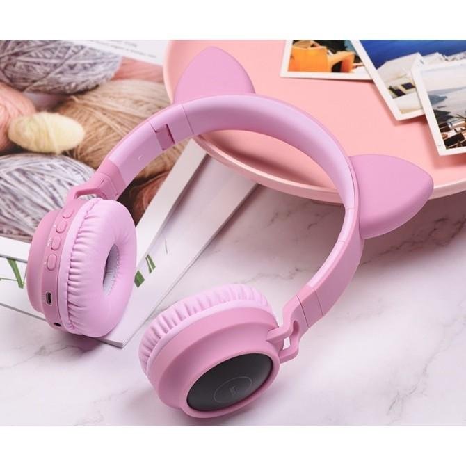 Бездротові навушники Hoco W27 Cat Ears Pink-1
