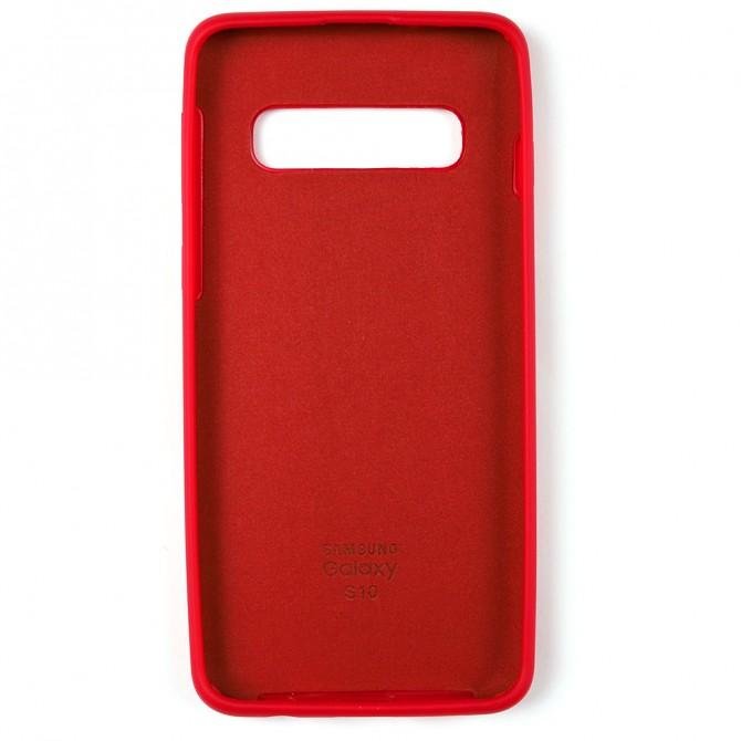 Чехол силиконовый для Samsung G973 Galaxy S10 Ярко розовый FULL-2