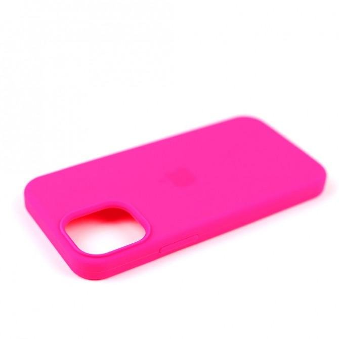 Чехол силиконовый для iPhone 12 /12 Pro Ярко розовый FULL-4