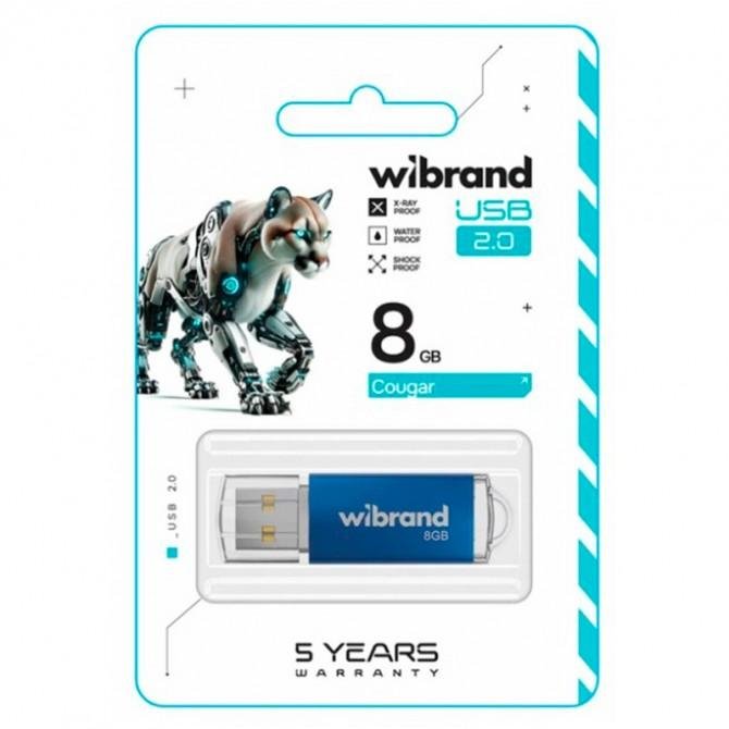 Флеш-накопитель Wibrand USB 2.0 8Gb Cougar Синий-1