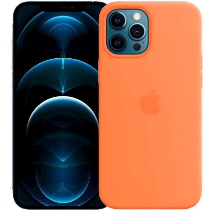 Оригинальный силиконовый чехол для iPhone 12 Pro Max Апельсиновый-2