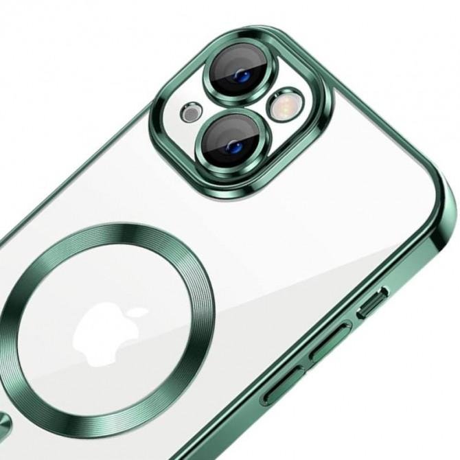 Силіконовий чохол SHINING with MagSafe для iPhone 13 Зелений-2