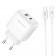 Сетевое зарядное устройство XO L137 1USB-C / 1USB PD/QC 20W White + Type-C to Type-C Cable