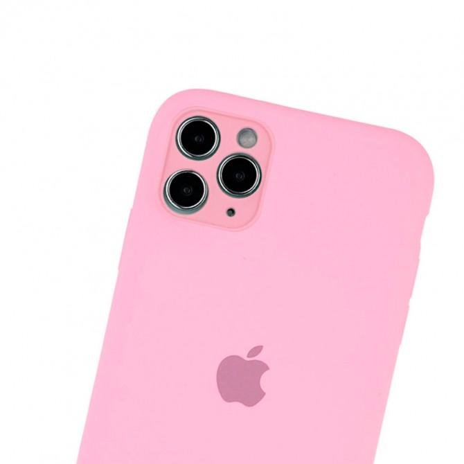 Оригинальный силиконовый чехол для iPhone 11 Pro Светло Розовый FULL (with camera protection)-1