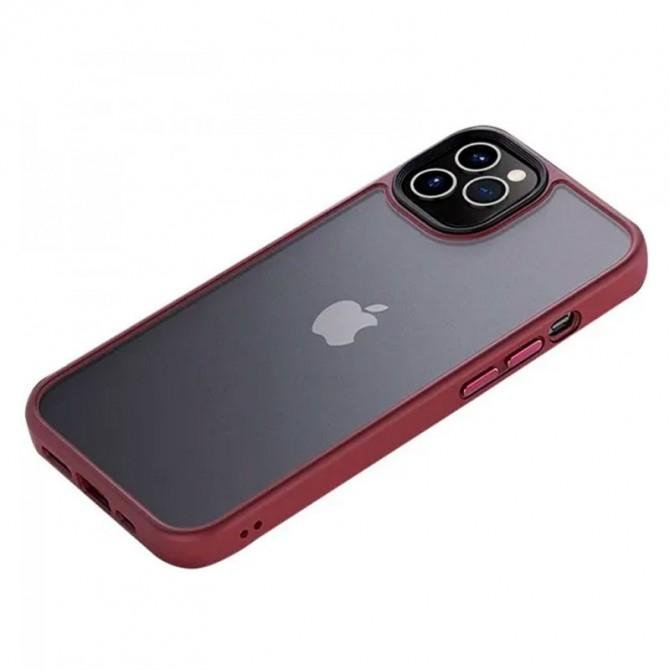 Чехол TPU+PC Metal Buttons для Apple iPhone 12 Pro Max (6.7") Бордовый