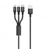 USB Кабель Hoco X14 Times Speed 3in1 (iP+Micro+Type-C) Black 1m