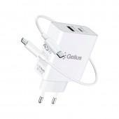 Сетевое зарядное устройство Gelius X-Duo PRO 45W GP-HC053 + Cable Type-C/Type-C White