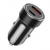 Автомобільний зарядний пристрій Jellico F3 USB+USB-C 3.1A Black