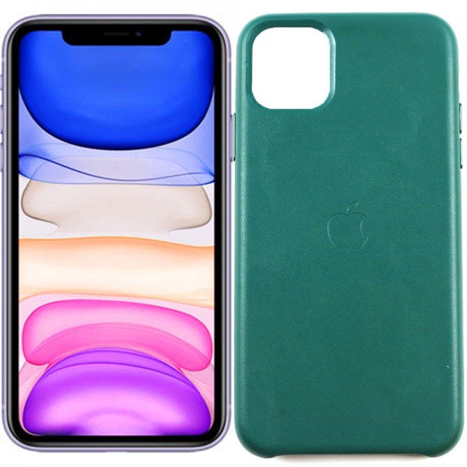 Чохол Leather Case для iPhone 11 Pro Темно Зелений