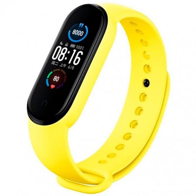 Ремінець для браслета Mi Band 5/6 (Silicon) Light Yellow
