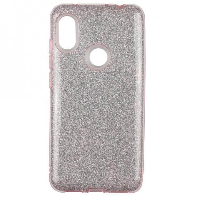 Чехол Silicone 3in1 Блёстки для Xiaomi REDMI Note 6 Pro Pink-1