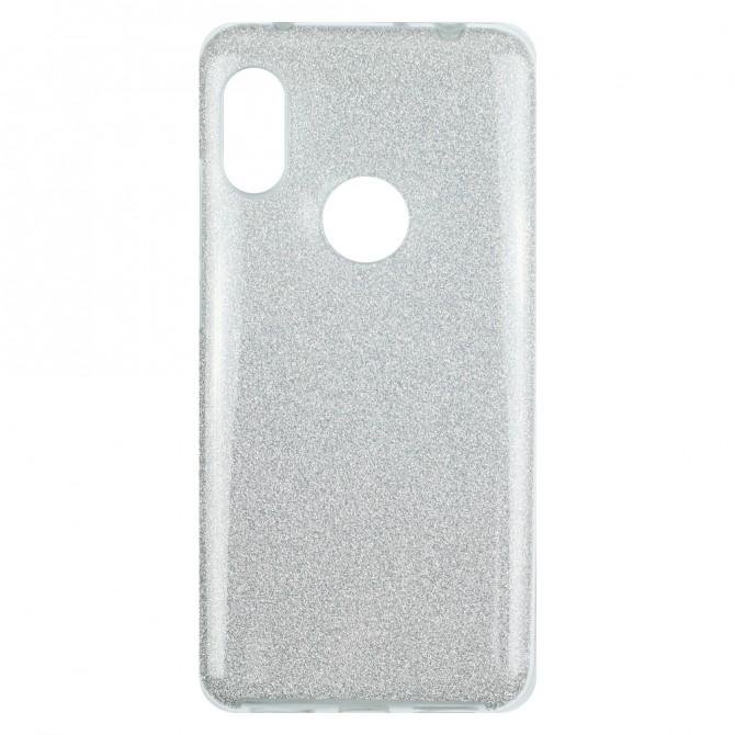 Чохол Silicone 3in1 Блискітки для Xiaomi REDMI Note 6 Pro Білий-1