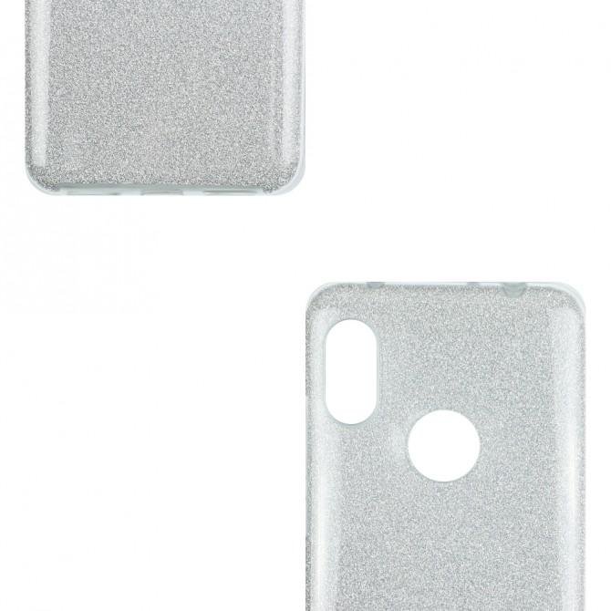 Чохол Silicone 3in1 Блискітки для Xiaomi REDMI Note 6 Pro Білий-2