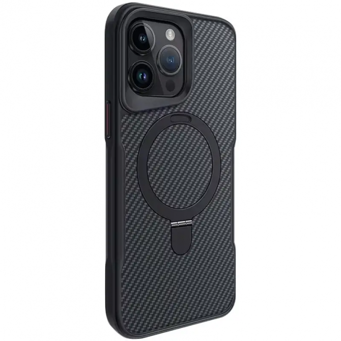 Чохол TPU+PC Metal Buttons with MagSafe Carbon Ring для Apple iPhone 14/13 (6.1) Чорний-1
