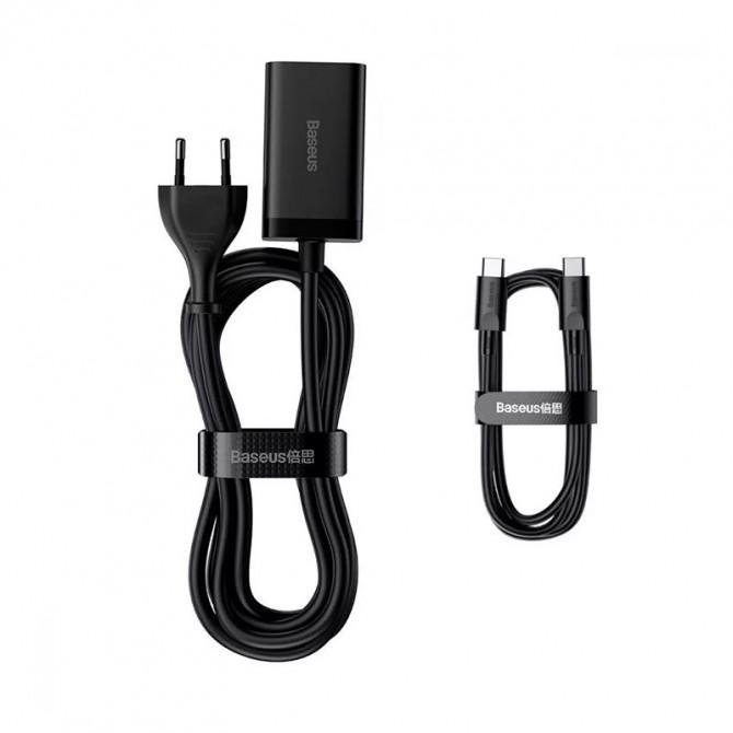 МЗП 2USB + 2Type-C Baseus GaN3 Pro Desktop Fast Charger 65W Black + Cable Type-C to Type-C 100W-1