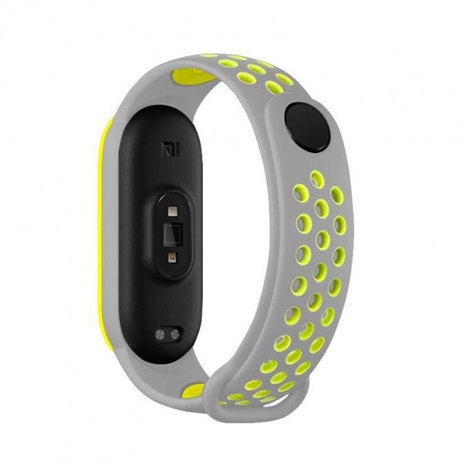 Ремешок для Xiaomi Mi Band 3/4 SPORT Grey/Green-1
