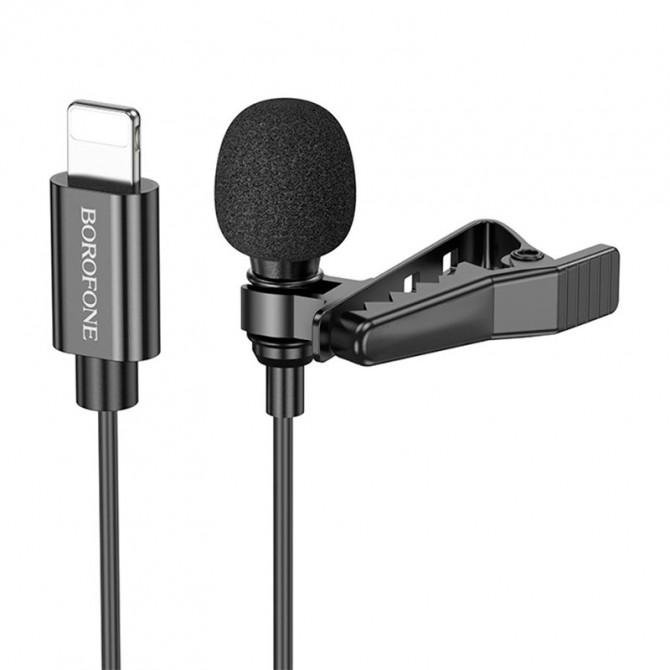 Мікрофон Borofone BFK11 Elegant lavalier Lightning 2m Чорний