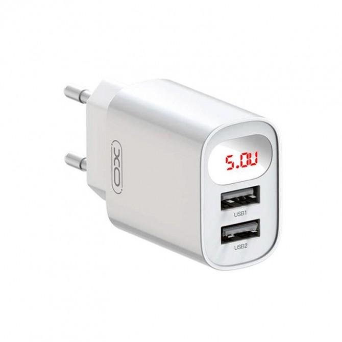 МЗП XO L95 2.4A/2USB/LCD White