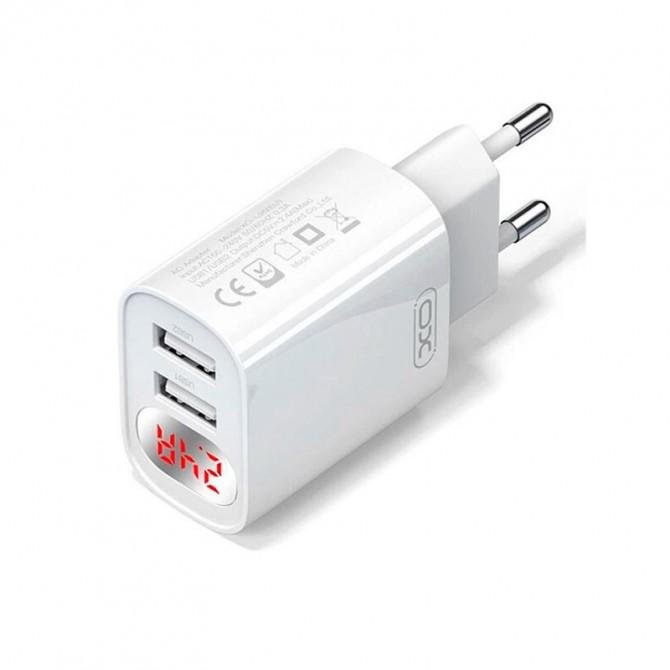 МЗП XO L95 2.4A/2USB/LCD White-1