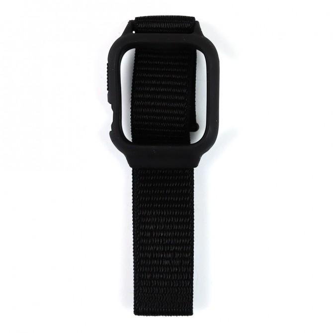 Ремінець для Apple Watch 38/40mm Nylon Sport Loop Black + Protective Case-2