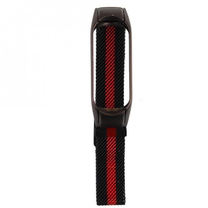 Ремінець для Xiaomi Band 3/4 milanese design Black/Red