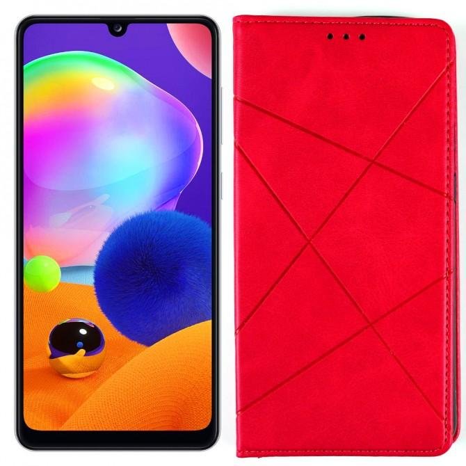 Чехол-книжка Lines Leather для Samsung A315 Galaxy A31 Hot Pink