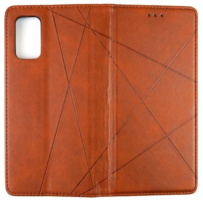 Чохол-книжка Lines Leather для Samsung G980 Galaxy S20 Brown-2