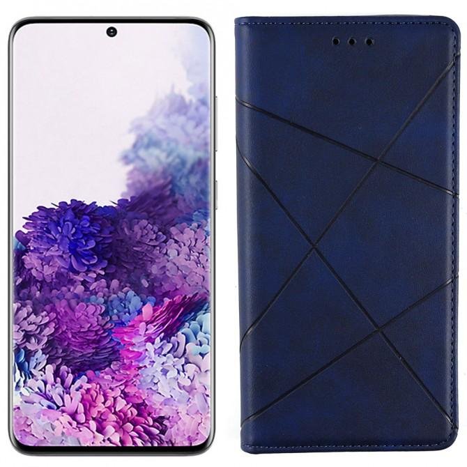 Чохол-книжка Lines Leather для Samsung G980 Galaxy S20 Синій