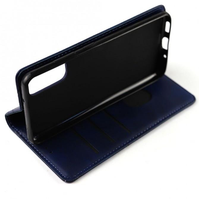 Чохол-книжка Lines Leather для Samsung G980 Galaxy S20 Синій-4